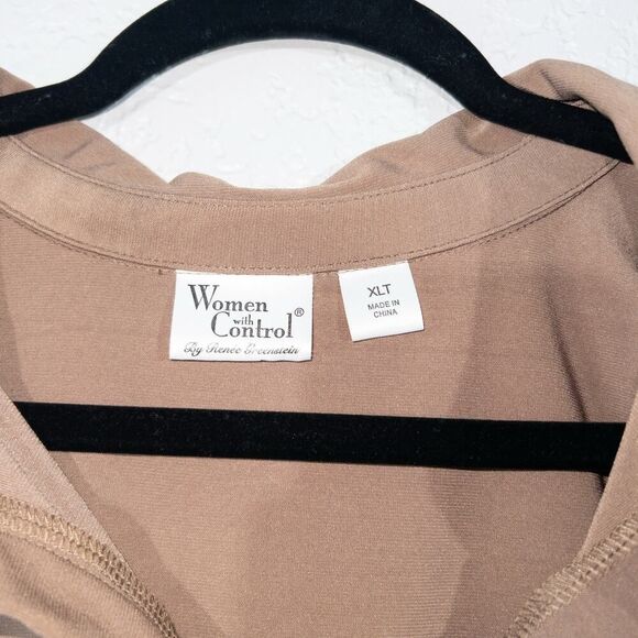 Women With Control Beige Long Jersey Tunic Top Size XL Tall‎ - Picture 4 of 7